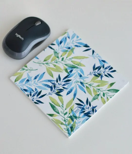 Upcycled Mouse Pad - Garden Leaf