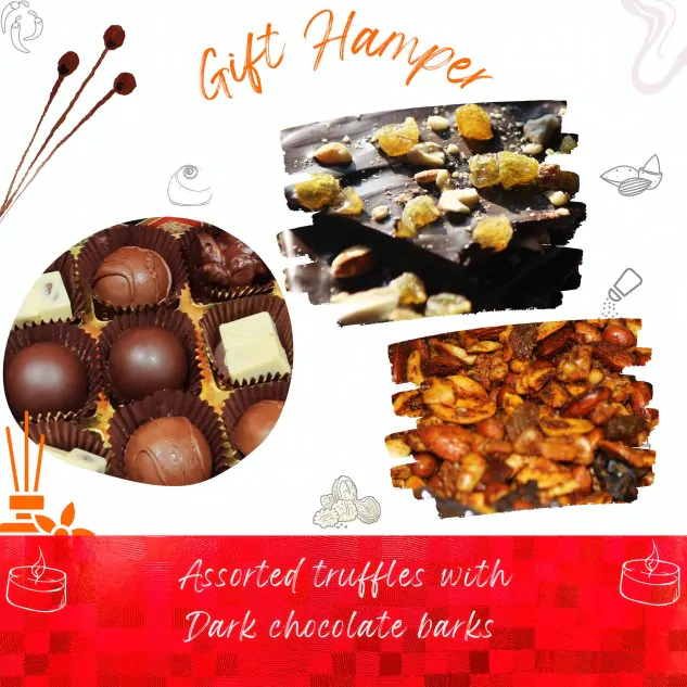 Dark Chocolate Barks with Assorted Truffles Hamper